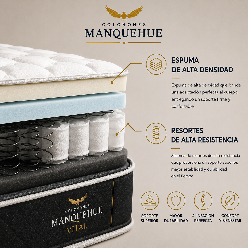 Colchón Manquehue Vital | Descanso Premium y Soporte Superior