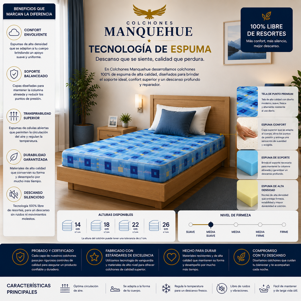 Colchón Manquehue Esencial | Comodidad y Calidad para tu Descanso